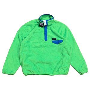 NEW VTG 90s Gap Arctic Reissue Mens Large Pullover Fleece 1/4 Snap Neon Green